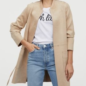 H&M Faux Suede Beige Church Coat
